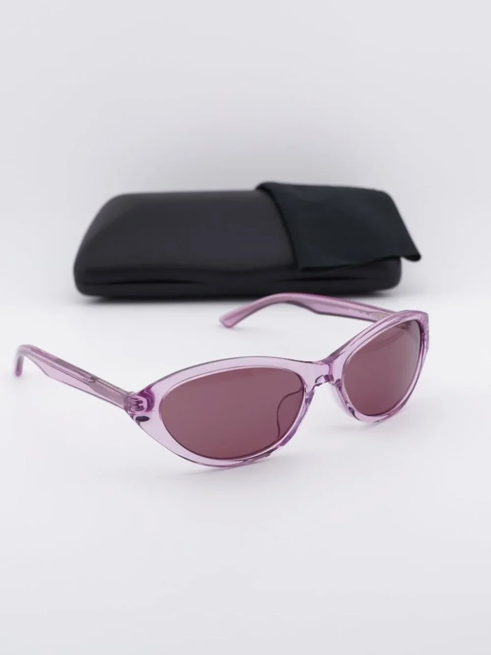Balenciaga BB0404SK 004 Cat Eye Sunglasses - Shiny Violet/ Violet